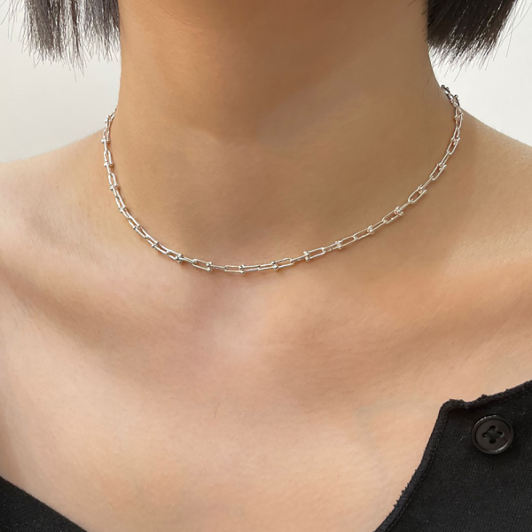 Amuel 925Silver Ball Clip Choke Necklace AMUN3450