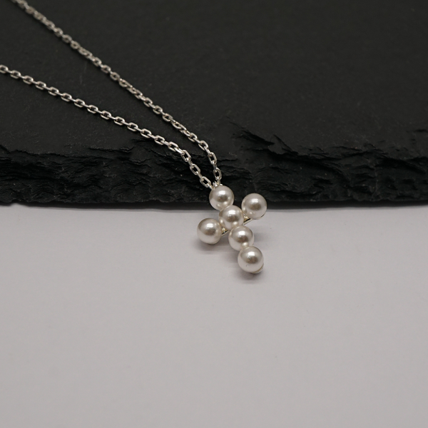 Amuel [925Silver] Cross Pearl Necklace AMHN2743
