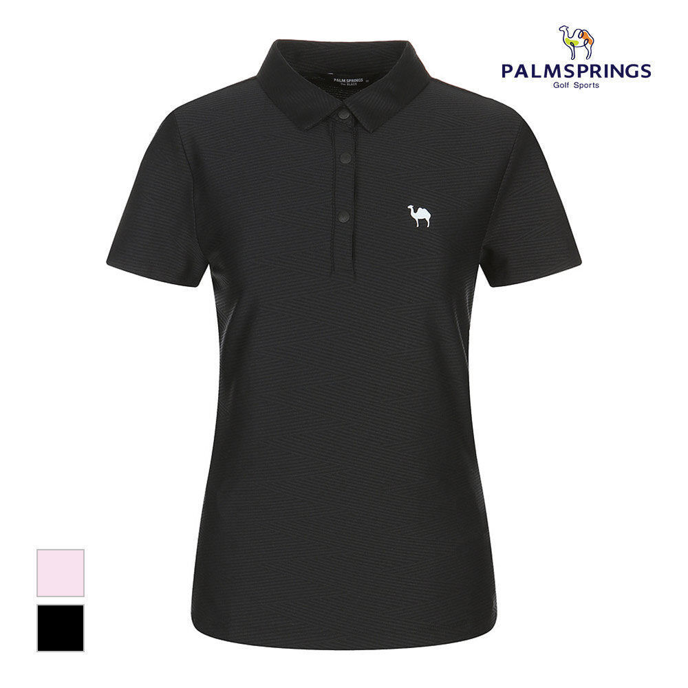 (Palm Springs) Women's Basic Collared Short Sleeve T-shirt STSL232275