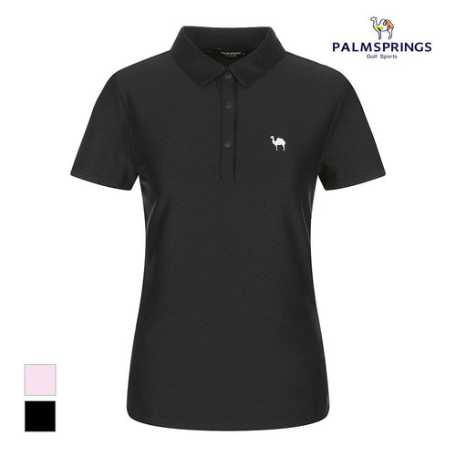 (Palm Springs) Women's Basic Collared Short Sleeve T-shirt STSL232275