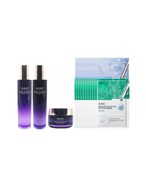 AHC Prime Expert NEW EX Basic Set Skin+Lotion+Cream+Mask Pack 20pcs