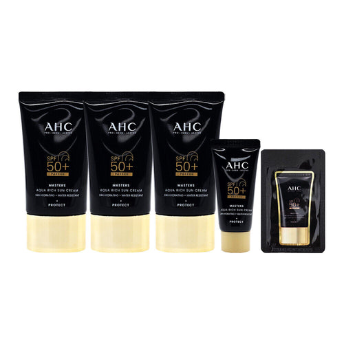 AHC Master's Aquagreen Sun Cream 60ml x3 + 10ml + Sample