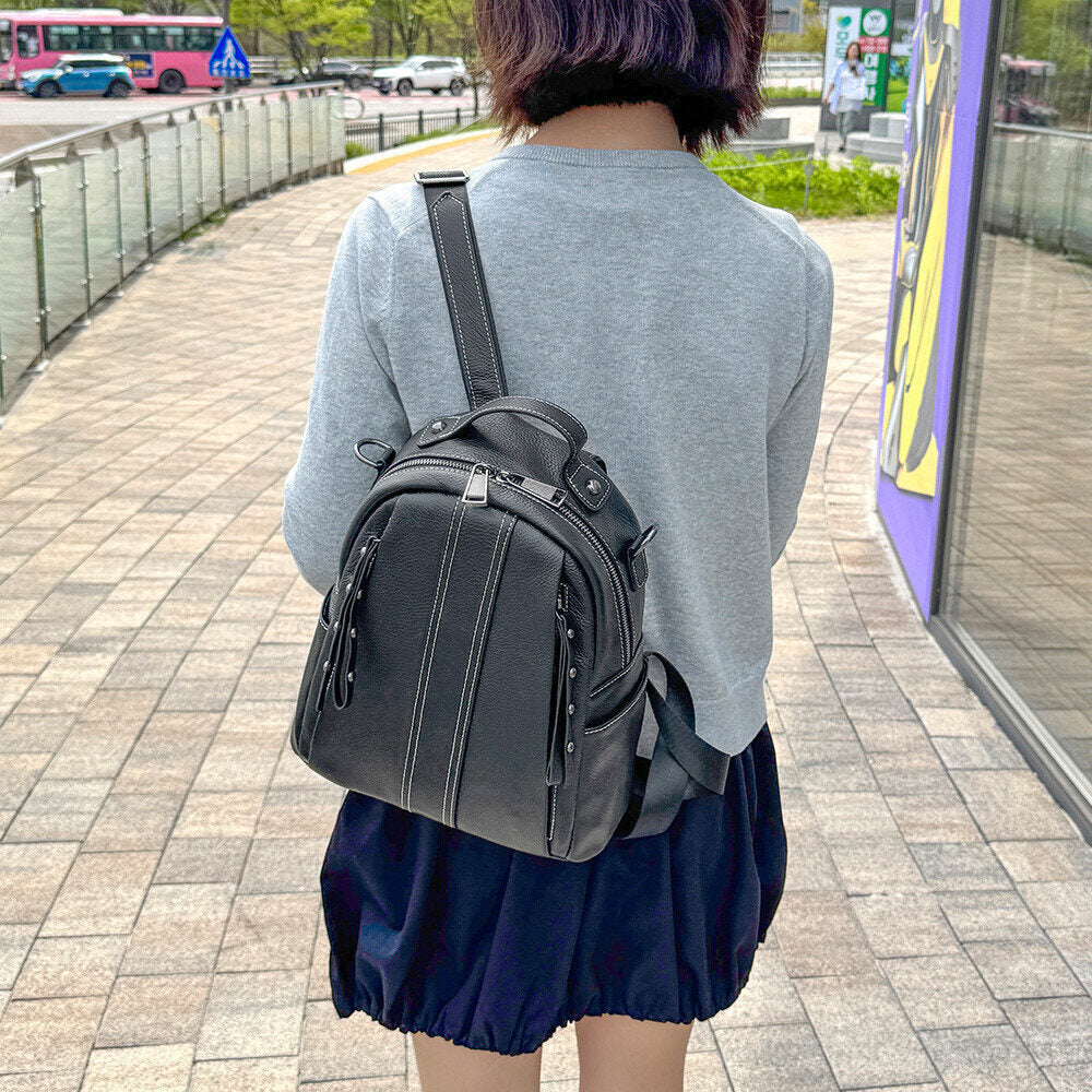 BlossomSteel DKESG8269 cow leather daily women's mini backpack