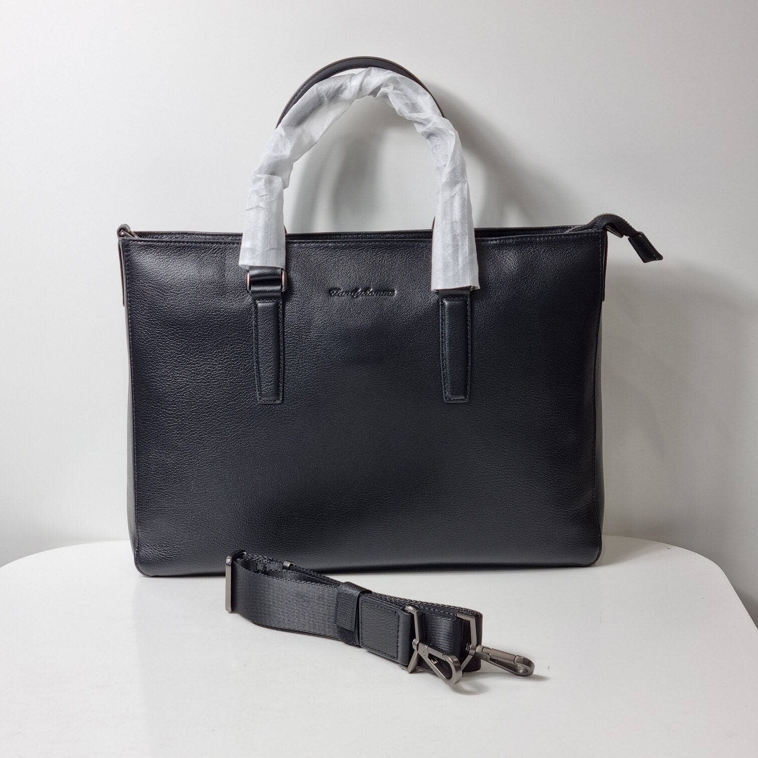 Tandy Men's Simple Calf Leather Briefcase B23305VT9
