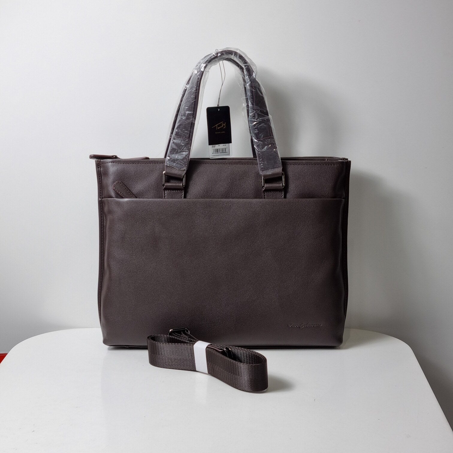 Tandi CentralSejong Men's Simple Cow Leather Briefcase B24301