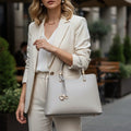 Tandi B25011XSB2 women's cow leather tote bag compatible crossbody daily handbag