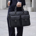 Tandy B25304YSB2 Men's Natural Leather Two-Pocket Briefcase