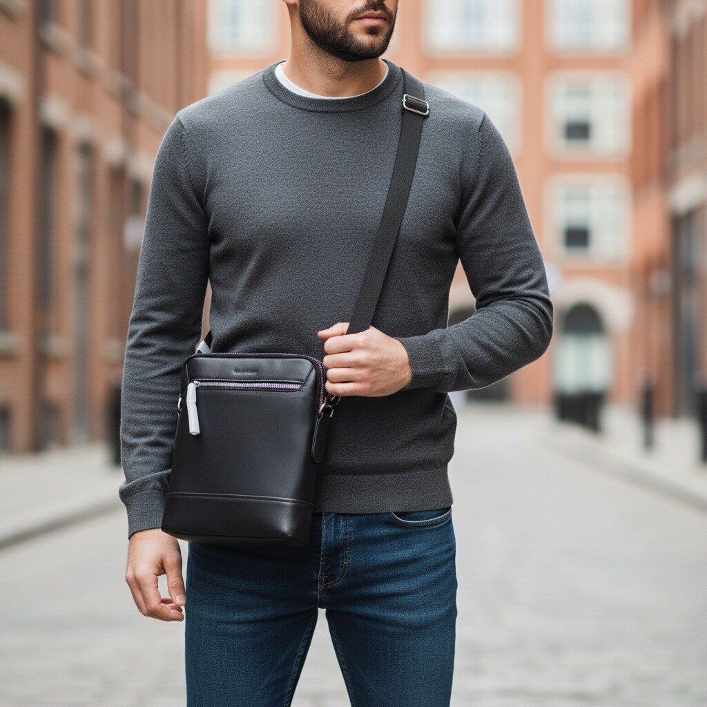 Tan迪 B26302Y Men's Crossbody Mini Messenger Bag Daily Shoulder Bag Slim Wallet