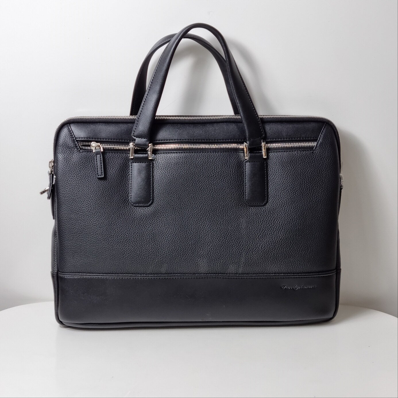 Tandee Men's Simple Cowhide Briefcase B5402703SB