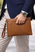 Tandy B5606103SB Men's Logo Point Strap Clutch Bag