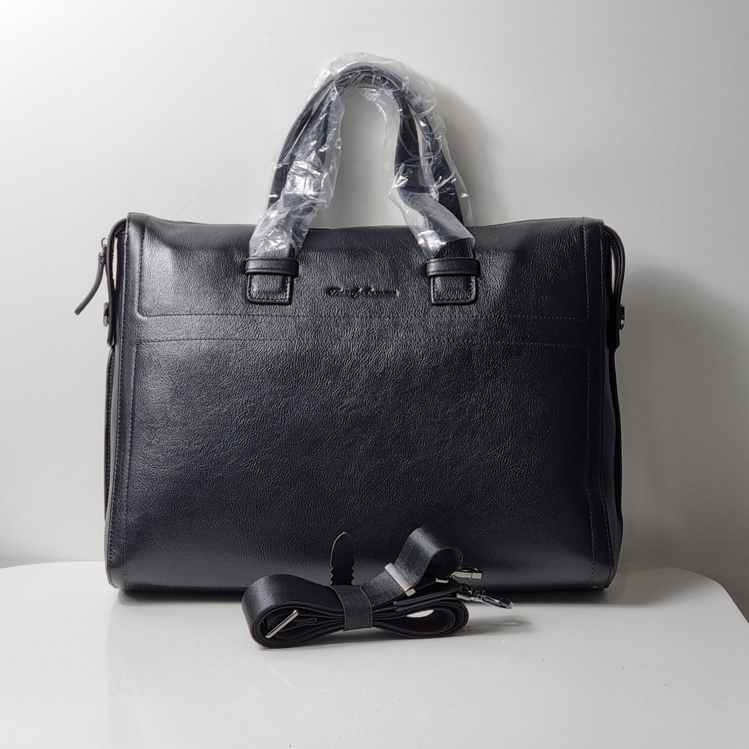Tandi CentralSejong Mens Simple Calf Leather Briefcase MSB24303