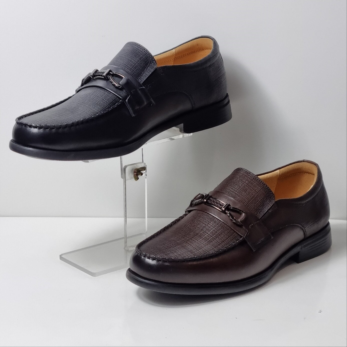 TANDY Y26009SB1 Men's Classic Loafers with Buckle Detail, Daily Dress Shoes