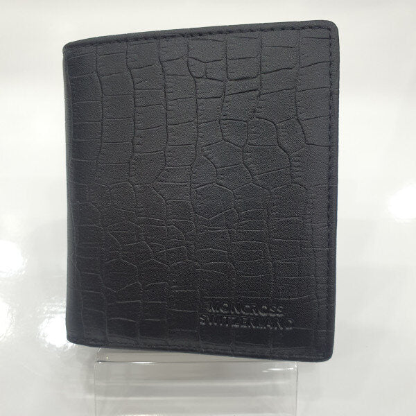 Monkrose Natural Cow Leather Grid Pattern Vertical Men's Wallet AM2103-4IC