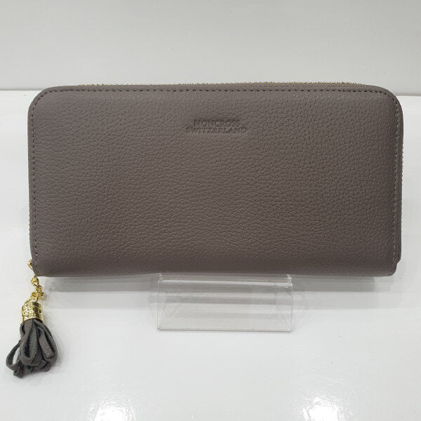 Monkcross Natural Leather Tesla Point Women's Zip Wallet AW8061-GIC