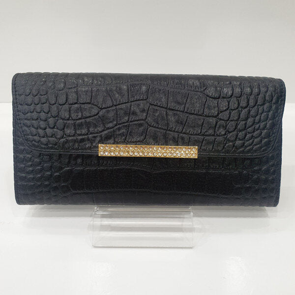 Moncler Natural Leather Cubic Gold Decor Women's Wallet AW9159-BKIC