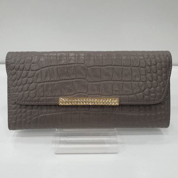 Monkcross Natural Leather Cube Gold Trim Women's Wallet AW9159-GIC