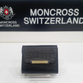 Monkross Women's Cubic Decorated Accent Cowhide Coin Purse AW9165-BKIC