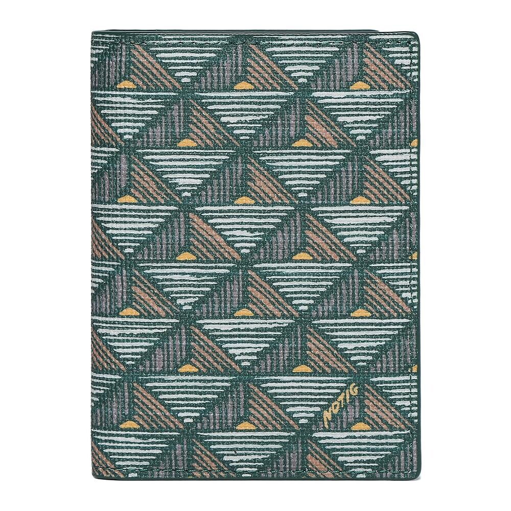 Notig Pyramid Pattern Card Wallet Vertical Green OKF1ACP5104E1