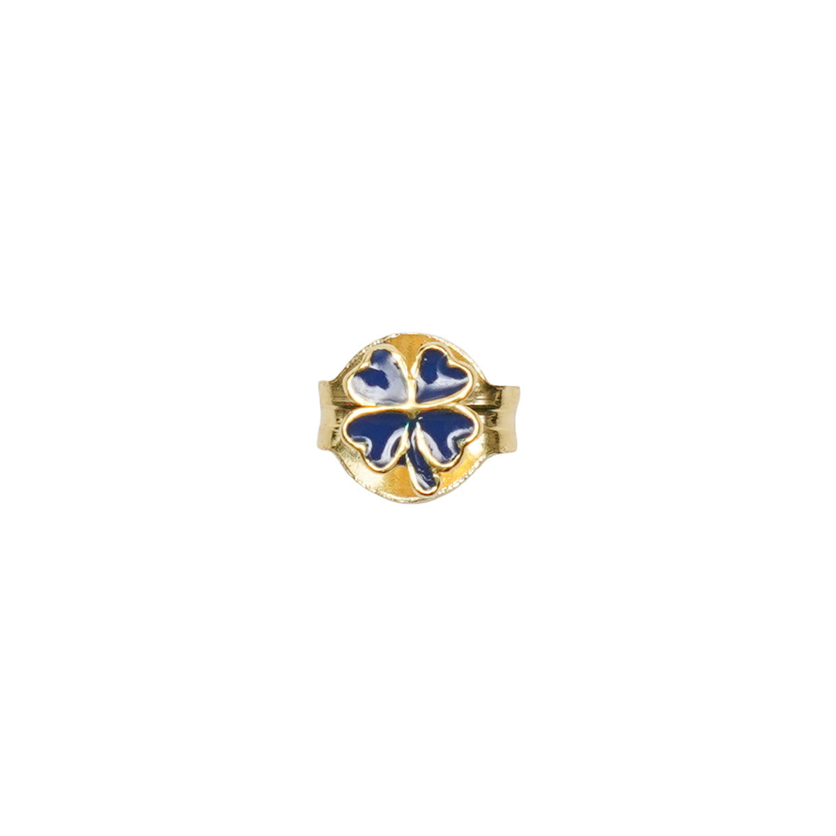 Wilhelmina Garcia Gold Blue Clover Stud Earrings BLM031-BLUE