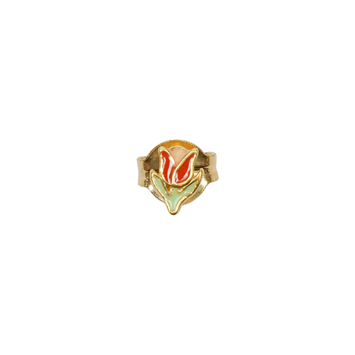 Wilhelmina Garcia Gold Orange Tulip Stud Earrings BLM032-ORANGE