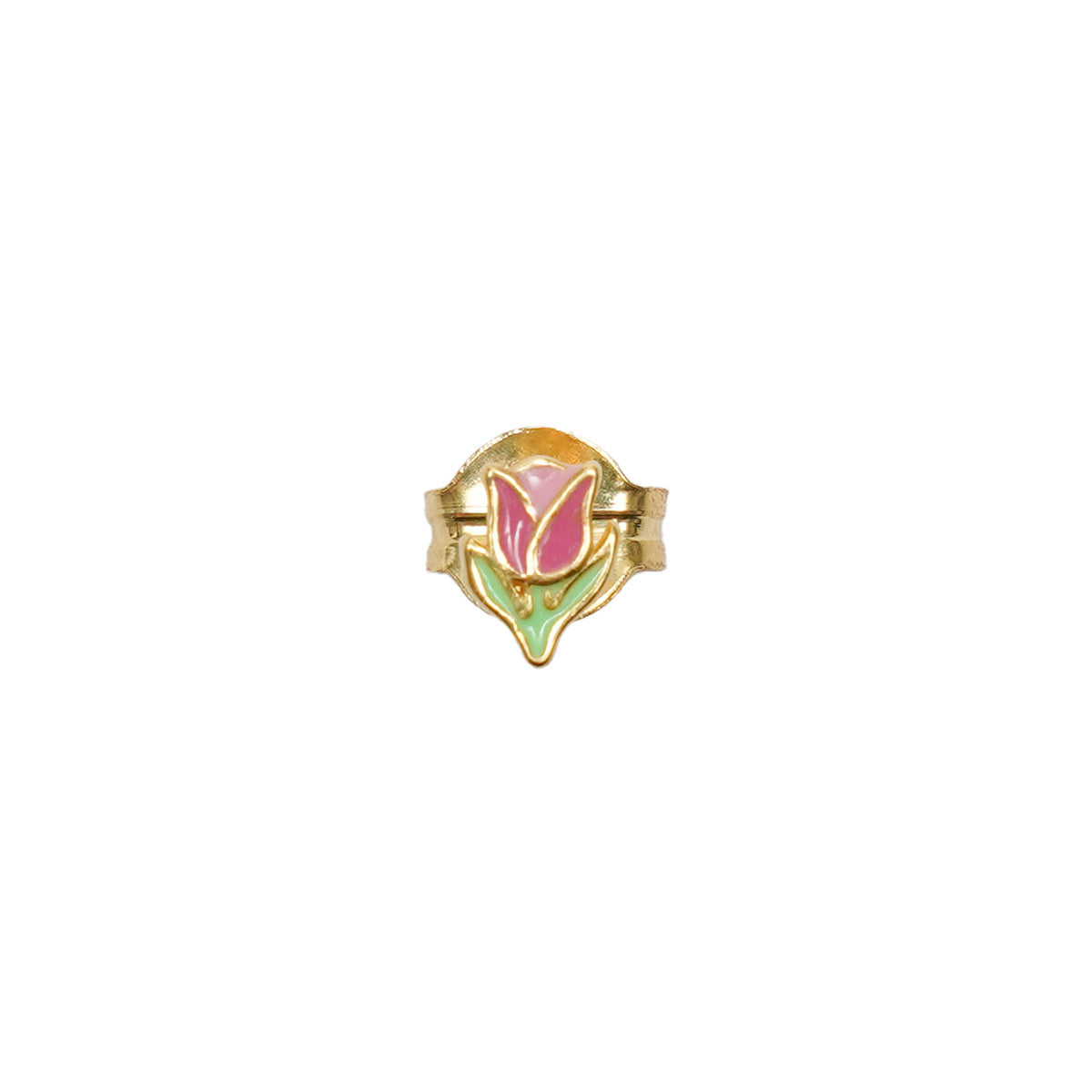 Wilhelmina Garcia Gold Pink Tulip Stud Earrings BLM032-PINK