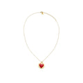 Wilhelmina Garcia Gold Heart Pendant Skinny Chain BLM038-RED HEART