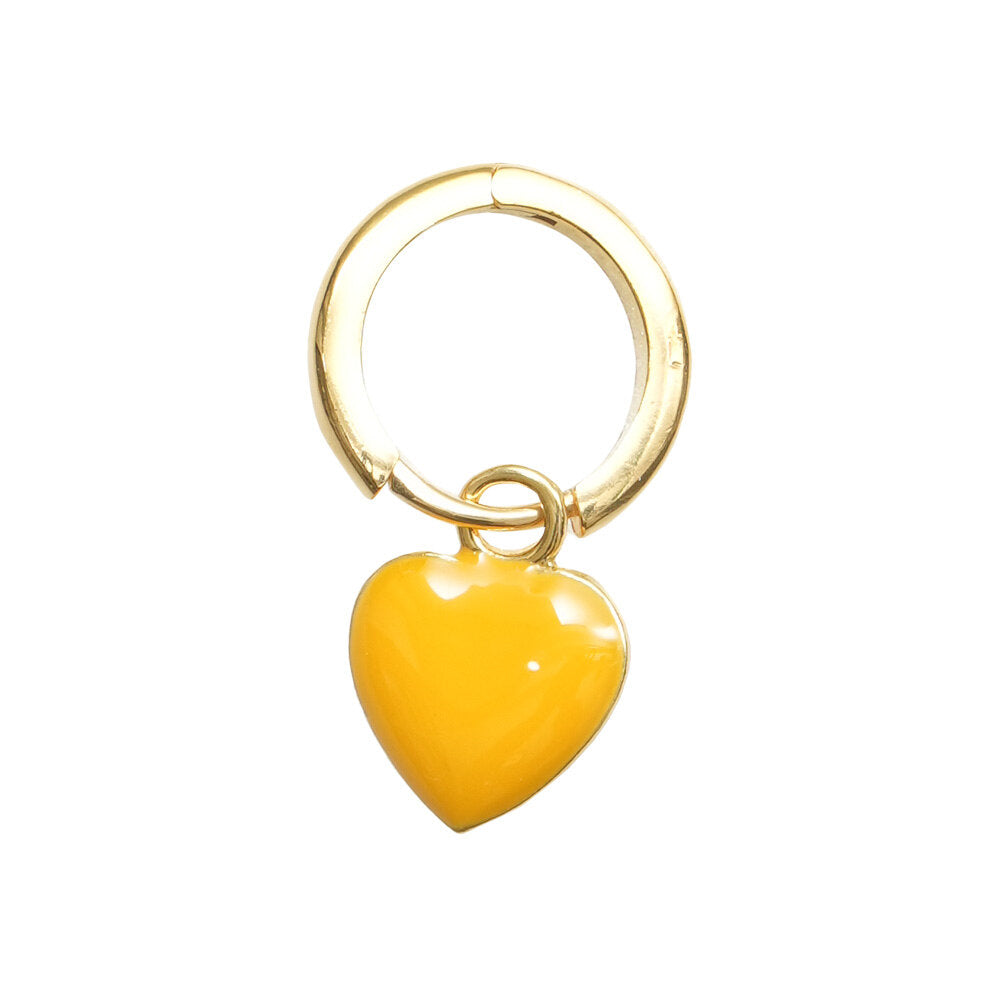 Wilhelmina Garcia Gold Yellow Heart Drop Earrings HRT005-YELLOW