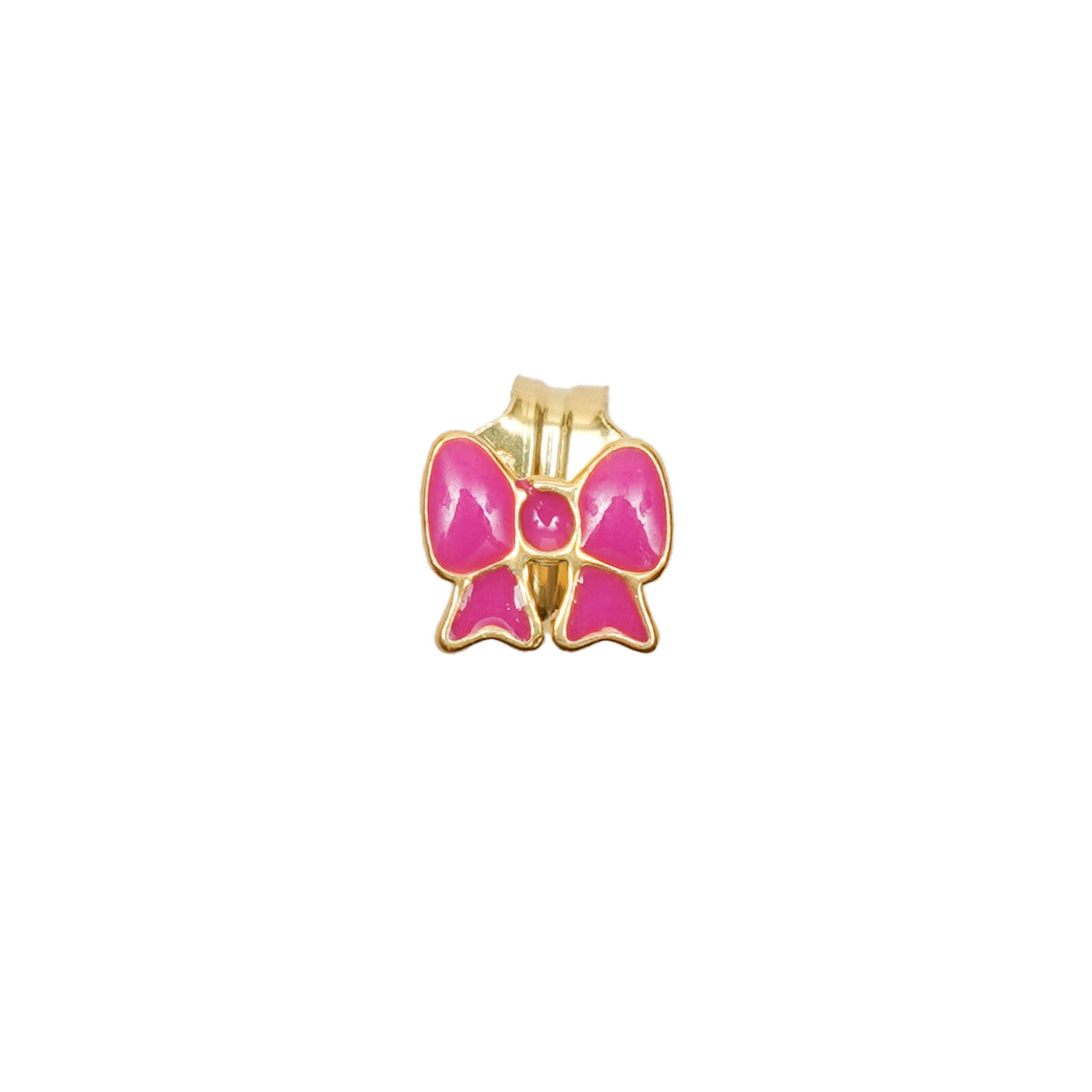Wilhelmina Garcia Mini Hot Pink Ribbon Stud Earrings SS2024-HOT PINK