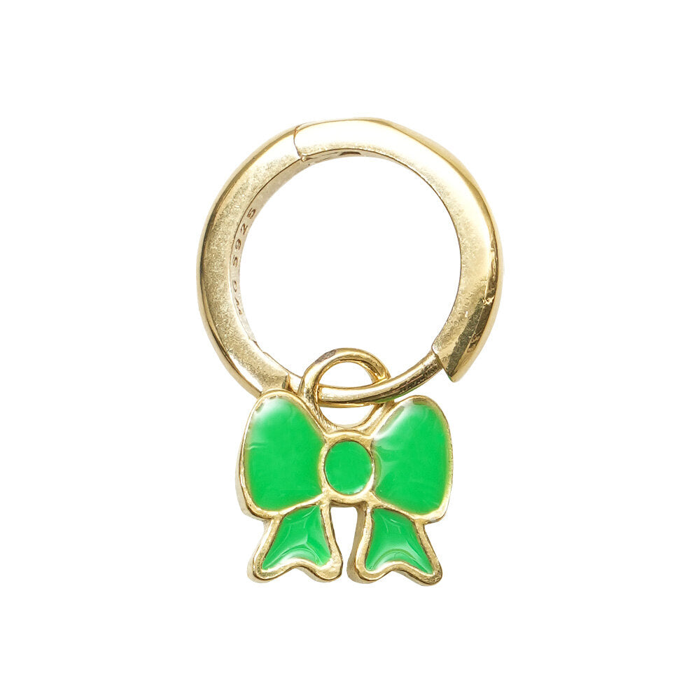 Wilhelmina Garcia Green Ribbon Drop Earrings SS22015-GREEN
