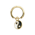 Wilhelmina Garcia Black Yin Yang Drop Earrings YY007-BLACK