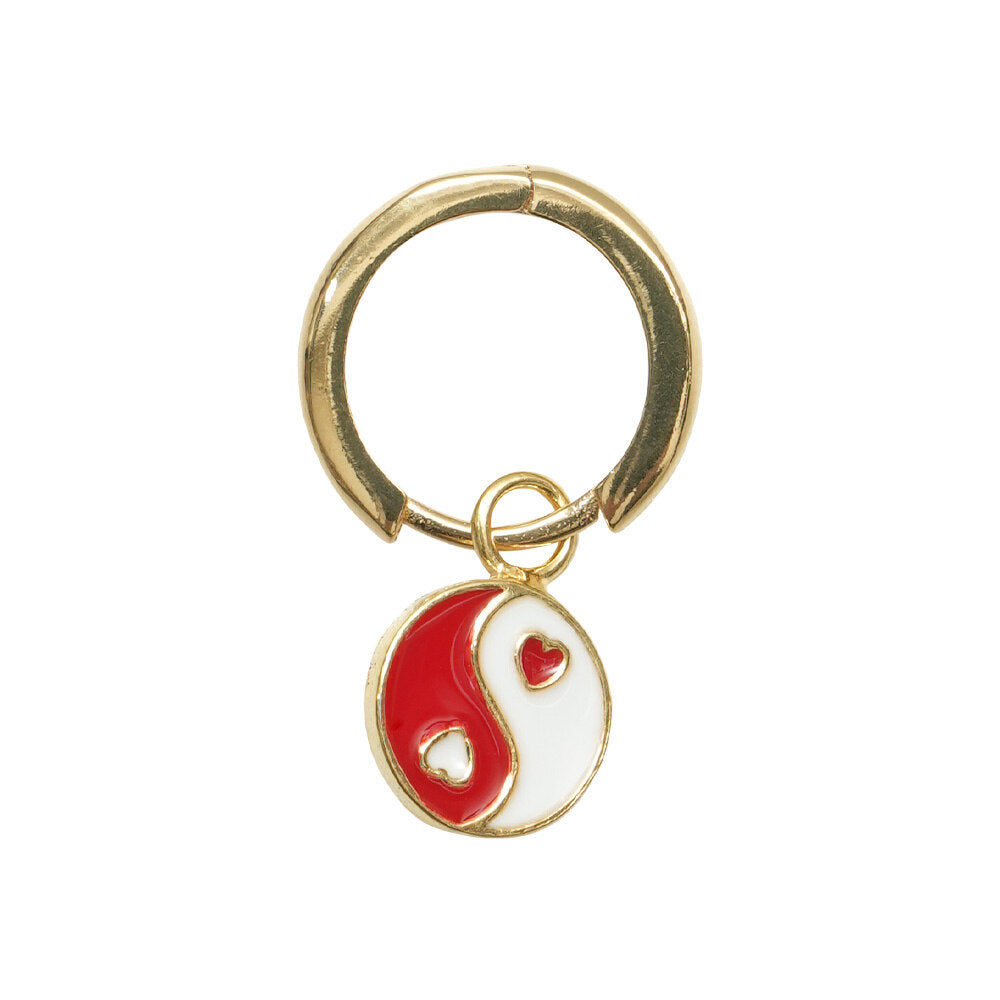Wilhelmina Garcia Red Yin-Yang Drop Earrings YY007-RED