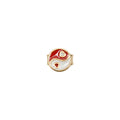 Wilhelmina Garcia Red Yin Yang Stud Earrings YY017-RED-GOLD