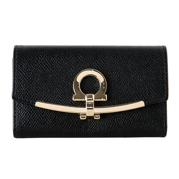 Edit Shop Drugs Salvatore Ferragamo Ferragamo 24SS Gancini Flap Key Case Wallet Black 22-D151 068332