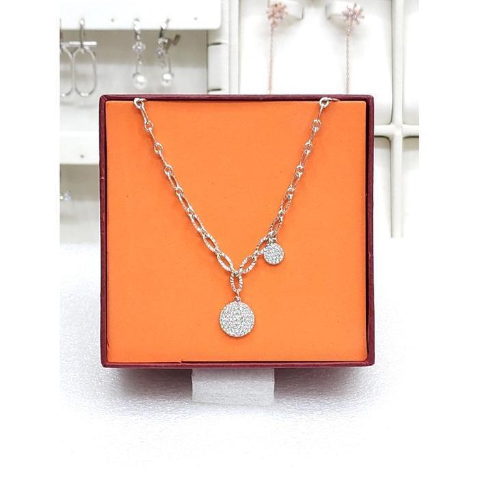 Lodem Jewelry Lodem Save Zone 05 Premium E One Round Diamond Necklace (White Gold Color) RDA23070068