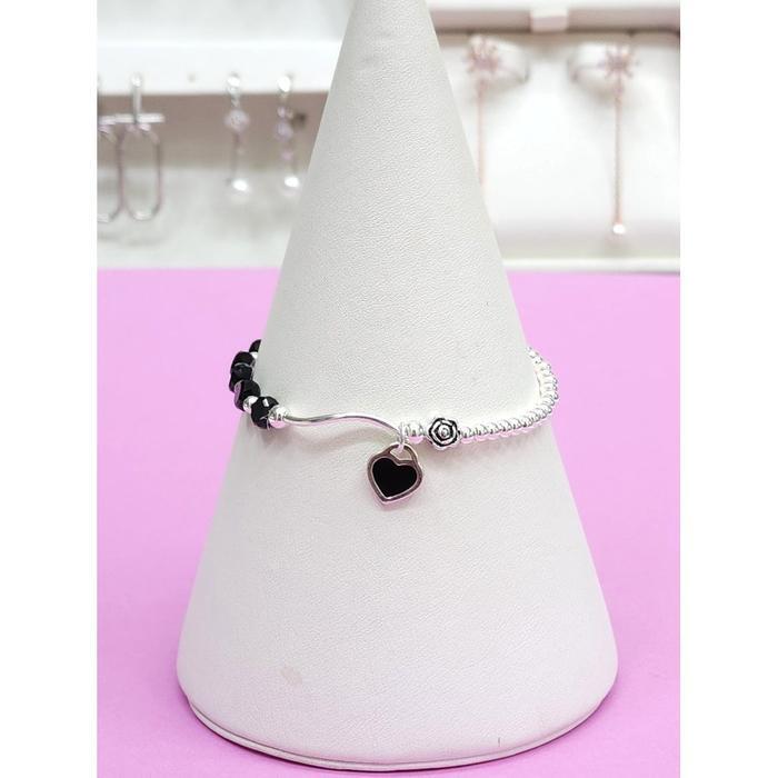 Lodem Jewelry Lodem Save Zone 05 Silver Lovely Heart Pendant (Onyx) 01 RDA23070078 (32596041)