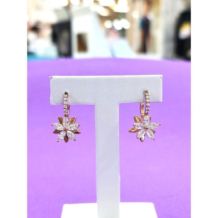 Rodem Jewelry Rodem Save Zone05 Elegance Flower Earrings (Rose Gold) RD26030025
