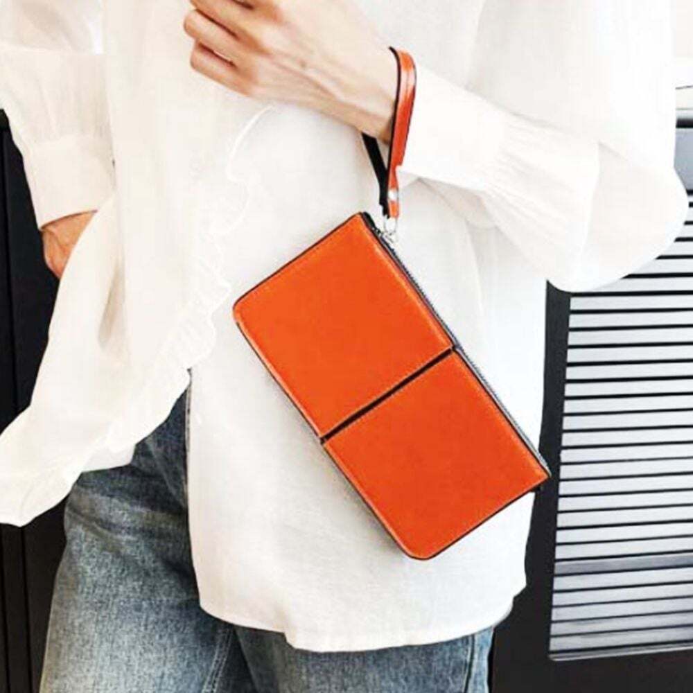 HS Life Wallet Money Clip Card Holder Casual Women Bag Pouch Orange