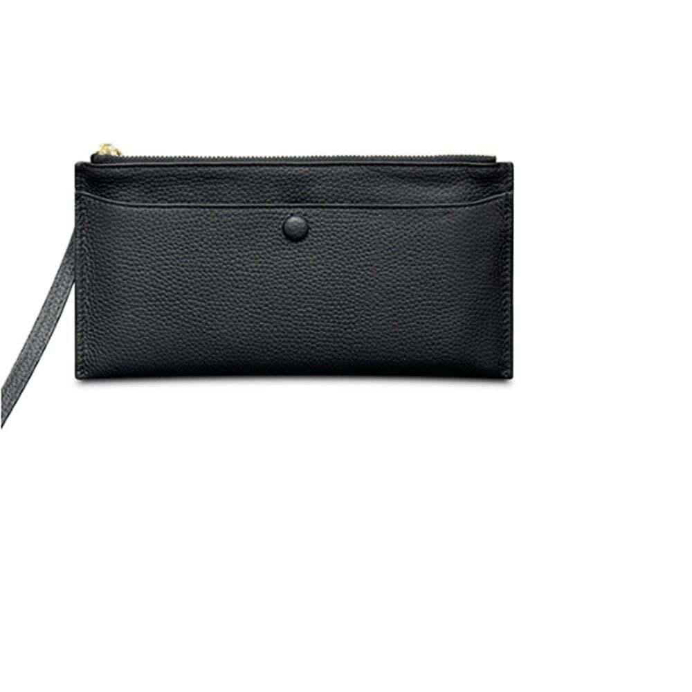 HS Life Wallet Money Clip Card Holder Zipper Card Clutch Sleeve Bag Women Thin Black