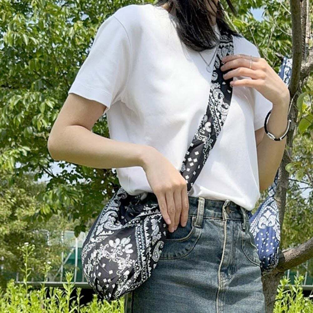 HSLife Eco Bag Canvas Bag Cotton Bag Daily Paisley Shoulder Bag 2 Colors