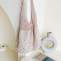 HSLife Eco Bag Canvas Bag Cloth Bag Simple Mesh Bag Beach Knit Seam Shoulder Bag