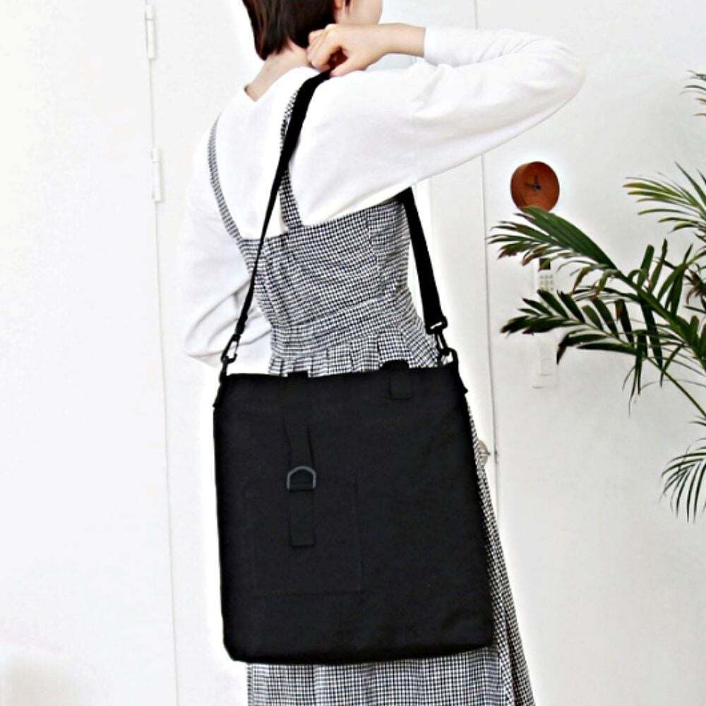 HS Life Eco Bag Canvas Bag Fabric Bag Front Mini Pocket Shoulder Crossbody Bag