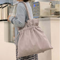 HSLife Eco Bag Canvas Bag Cotton Bag Golden Bucket Bag Corduroy Shoulder