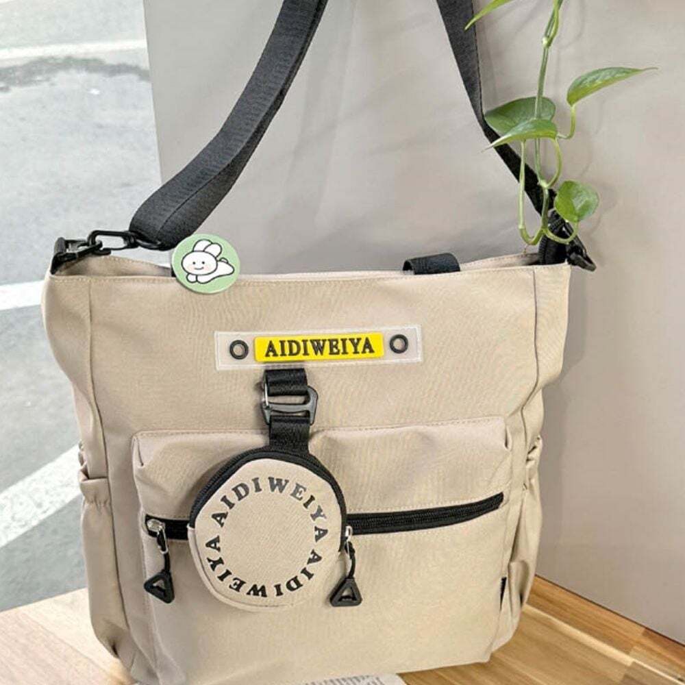 HSLife Eco Bag Canvas Bag Cloth BagPocket Daily Crossbody Storage Bag Shoulder Bag