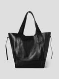 Galaxy Lifestyle KJORE PROJECT Black Leather Tote Bag - (GC62D2KP15)