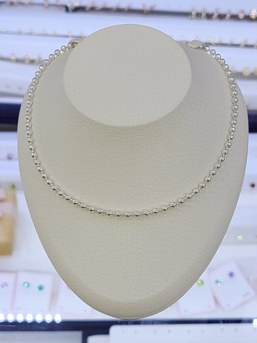 Pichichi Silver 925 Unisex Military Rank Chain Necklace 3mm 12SSJ-40035-Unplated