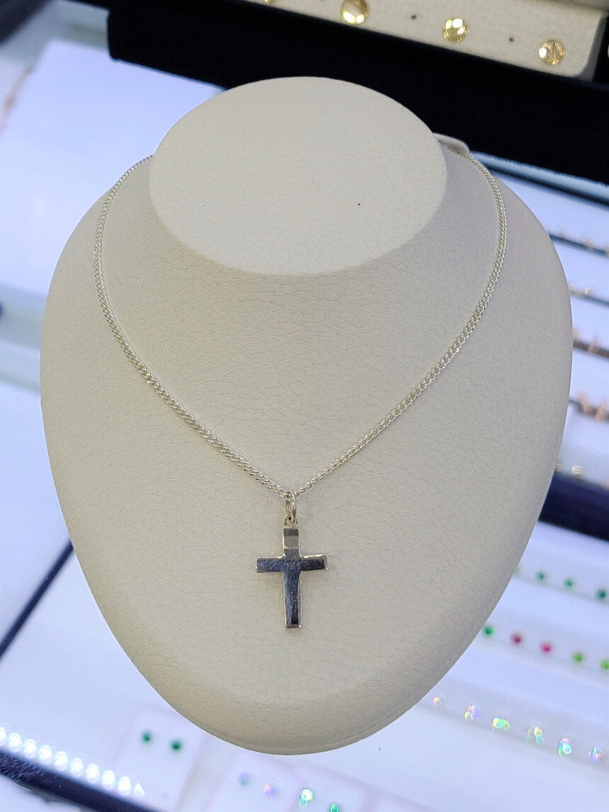 Pichichi Silver 925 Men's and Women's Basic Cross Pendant Necklace 2mm 12SSJ11990N