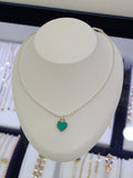 Pichichi pure/whole 925 silver mint heart bead chain necklace 2mm 12SSNJH-586-2mm unplated