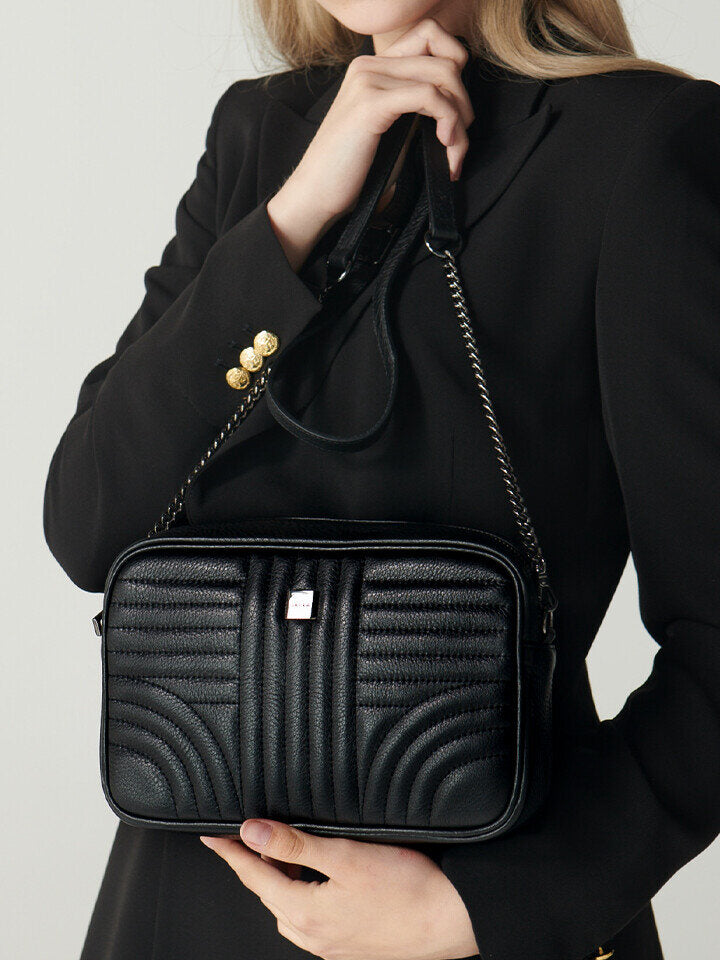 SutdioSe拉 Croco Leather Quilting Crossbody H18H552 3 colors
