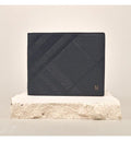 Benvenuto Matthew Check Leather Wallet Black