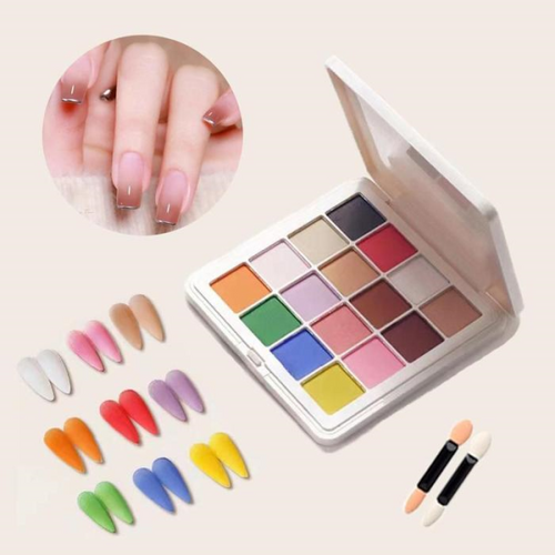 7js [OFKM5P4R] nail art 16-color pressure powder brush (12120634)